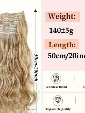 Blonde 20in Clip-In Hair Extensions - Seamless Blend